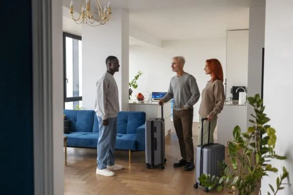 WelloGuest QR code displayed for travellers in a rental property